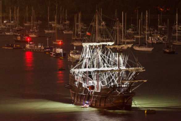 27 September 2023 - 21:06:21
Kept in harbour to avoid Storm Agnes (only the hype was overblown) the replica galleon sat pretty and still in the river Dart overnight.
-----------------
El Galeon Andalucia in Dartmouth